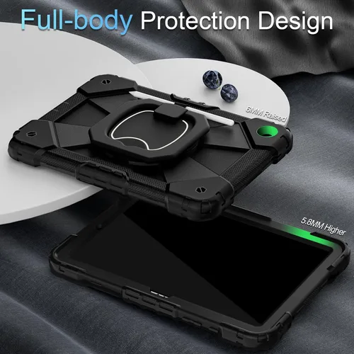 Vista 4 de Auizotl Funda para Samsung Galaxy Tab A9+/A9 Plus de 11 pulgadas (SM-X210/X216/X218) con protector de pantalla/soporte giratorio/soporte