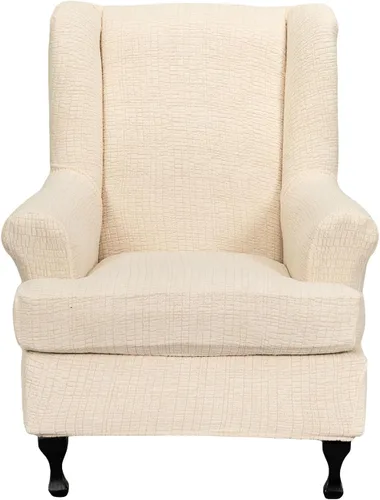 Vista 60 de Eco-Ancheng Funda para silla Wingback, 2 piezas, respaldo de ala, fundas de elastano para sillón con respaldo de ala, fundas para sillón con parte