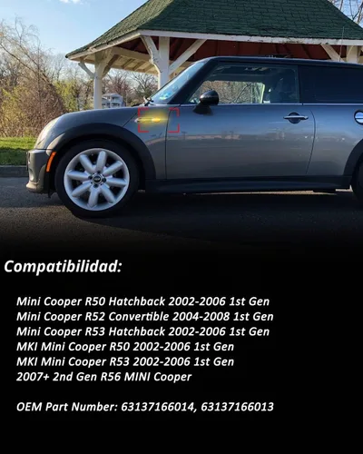 Vista 3 de Ensamble de luz de marcador lateral Bestview compatible para MINI Cooper R50 R52 R53 2002-2006, luces de señal de giro intermitentes secuenciales