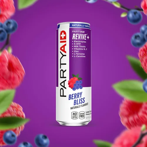 Vista 2 de LIFEAID Mezcla de rehabilitación de PartyAid, se siente bien esta noche y mañana, contiene 5-HTP, complejo B, cardo de leche, electrolitos, sin