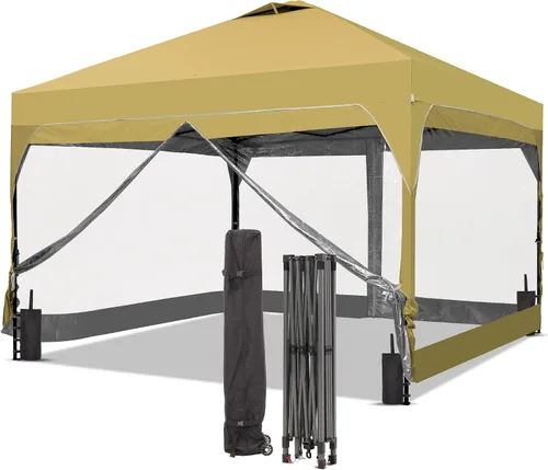 Vista 36 de GDY Tienda de campaña desplegable para exteriores de 8 x 8 pies con una configuración de empuje, kiosco de fácil instalación con 4 paredes laterales