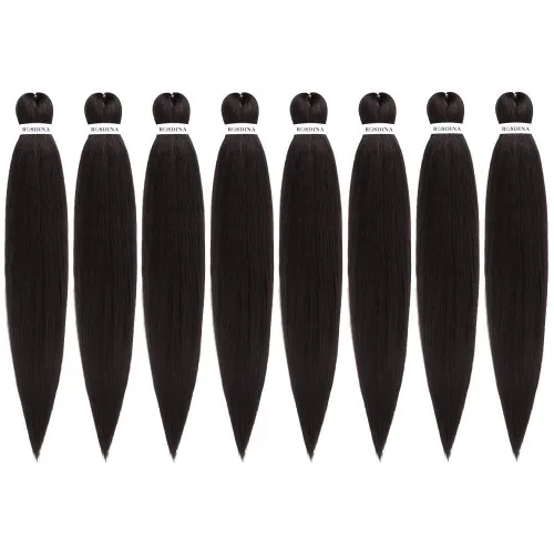 Vista 36 de Cabello trenzado preestirado - 12 pulgadas, 8 paquetes, cabello trenzado corto natural negro para trenzas torcidas o en caja, extensiones de cabello