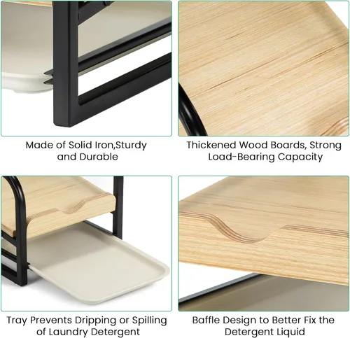 Vista 7 de Soporte para Detergente de Ropa Líquido, Soporte para Detergente de Ropa, Soporte para Detergente Líquido con Bandeja para Goteo