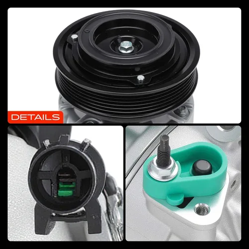Vista 9 de A-Premium Compresor de aire acondicionado con embrague compatible con Kia Sorento 2011-2012, Hyundai Santa Fe Veracruz 2007-2012, 3.3L 3.5L 3.8L