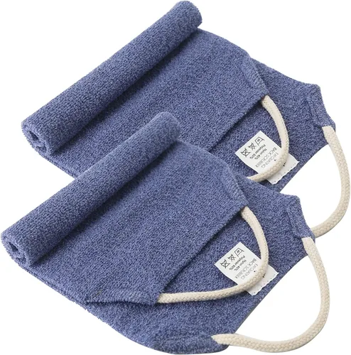 Vista 11 de Evridwear fregador de espalda exfoliante con asas a los lados para ducha limpieza corporal profunda, masajes en la piel mejorando la circulación
