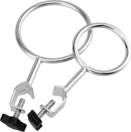 Vista 5 de Juego de 2 soportes de laboratorio de 16 pulgadas, juego de soporte de grado de laboratorio con base revestida, 4 anillos de retorta, 2 abrazaderas