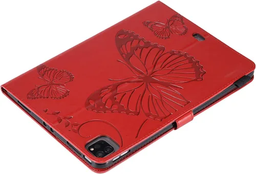 Vista 7 de Funda tipo folio para iPad Pro de 11 pulgadas 2018-2022, iPad Air de 11 pulgadas y 10.9 pulgadas, Techcircle Butterfly en relieve, funda inteligente