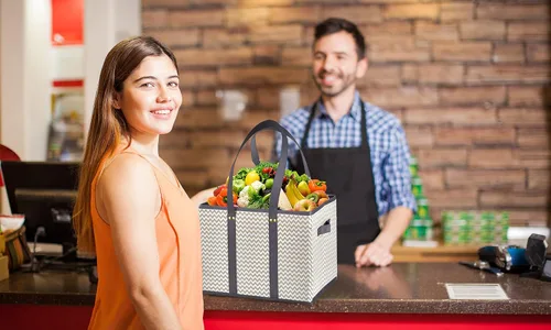 Vista 2 de NERUB Bolsas reutilizables para comestibles, resistentes con parte inferior reforzada, bolsas de compras grandes plegables para comestibles