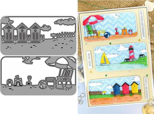 Vista 32 de DzIxY Casas Troqueles de corte de metal para kit de fabricación de tarjetas, troquelados de papel en relieve, plantillas de máquina de álbumes