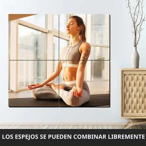 Vista 4 de Espejo acrílico irrompible sin vidrio, inastillable, de longitud completa, para el gimnasio de pared, para el hogar, sin marco, para el hogar