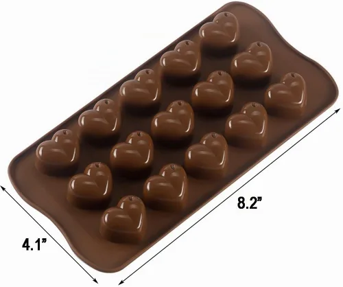 Vista 2 de Molde de silicona para chocolate con forma de corazón, paquete de 2