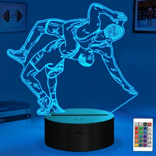 Vista 15 de OkiyiD - Luz nocturna de ilusión 3D con 16 colores cambiantes con control remoto (Estilo 7)