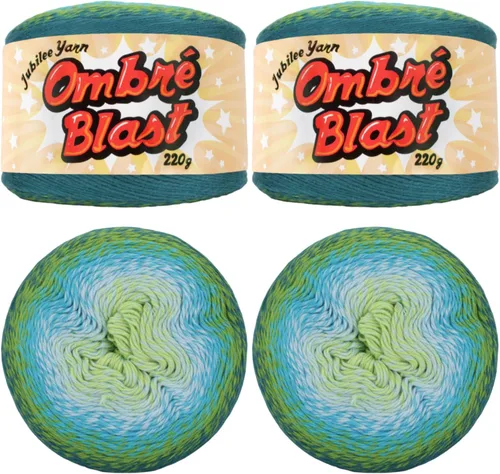 Vista 14 de JubileeYarn - Hilo Ombré Blast (7.76 oz/torta de algodón para bebé, 1 torta)