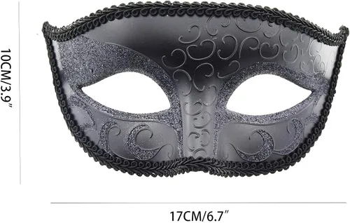 Vista 4 de Juego de 2 máscaras venecianas para parejas, máscara de baile de máscaras, carnaval Mardi Gras