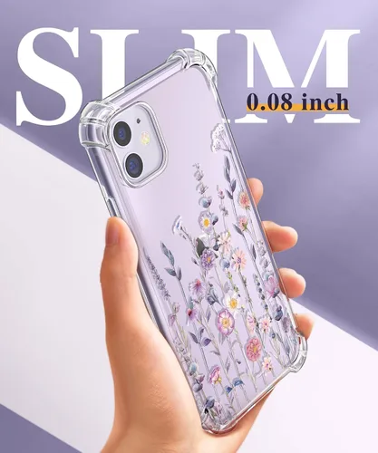 Vista 6 de GVIEWIN - Funda para iPhone 11 con protector de pantalla + protector de lente de cámara, cubierta protectora transparente suave de poliuretano