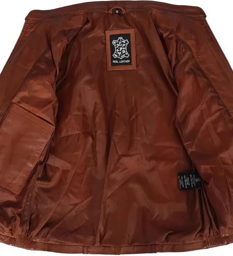 Vista 4 de Chaquetas de cuero para mujer, Marrón