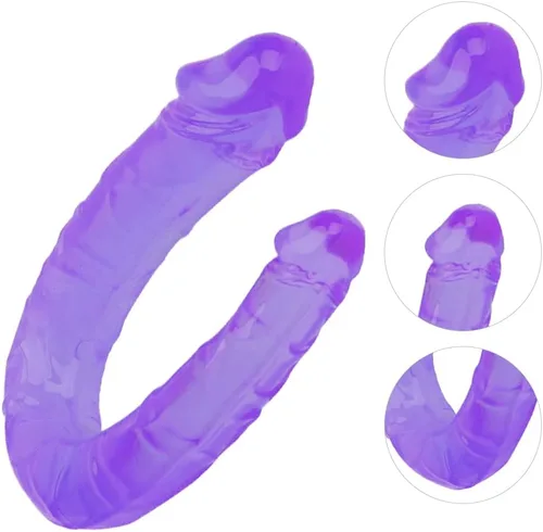 Vista 3 de Juguete sexual para adultos, impermeable, doble dongs, sexo, realista, consolador de pene de polla, anal, tapón de glúteos, masajeador de punto G