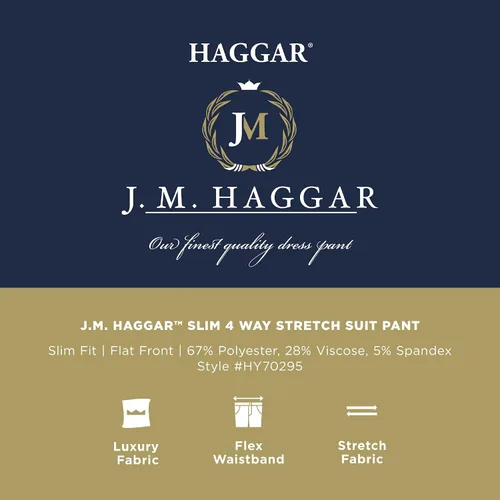 Vista 5 de Haggar Men's 4-Way Stretch Slim & Ultra Slim Suit Separate Pant