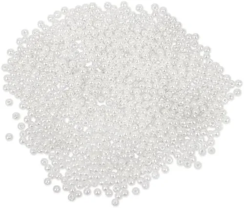 Vista 2 de Craft Medley 850 cuentas de perlas acrílicas, 0.118 in, blanco elegante