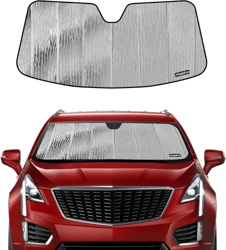 Vista 7 de Pigenius Parasol para parabrisas para Cadillac XT5 2017-2026, acabado plateado metálico