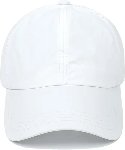 Vista 3 de Koreshion Gorra de béisbol para mujer, con diseño de cola de caballo cruzada, ajustable, de secado rápido, con moño, de malla