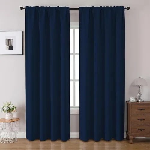 Vista 38 de CUCRAF Cortinas opacas de 45 pulgadas de largo, juego de 2 paneles para dormitorio, bolsillo para cortinero, cortinas de oscurecimiento