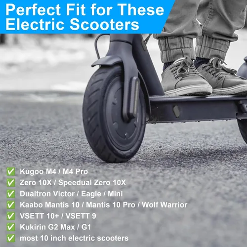Vista 3 de Tubo interior para scooter de alta resistencia 80/65-6 (paquete de 2), grueso de 10 pulgadas, 255x80, 10x2.50, 10x3.0, tubo de scooter eléctrico