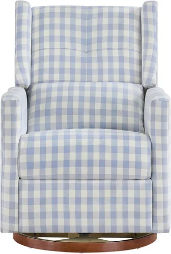 Vista 11 de KISLOT Silla reclinable giratoria, planeador manual para guardería, cuadros Cuadros azules