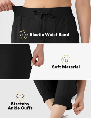 Vista 4 de Fitst4 - Pantalones deportivos de golf para mujer, absorben la humedad, con bolsillos laterales profundos para camping, viajes, caminar, uso diario