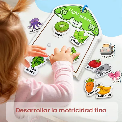 Vista 5 de Montessori Busy Book - Juguetes de clasificación de colores para niños pequeños de 3 a 5 años, juguetes educativos para autismo, actividades