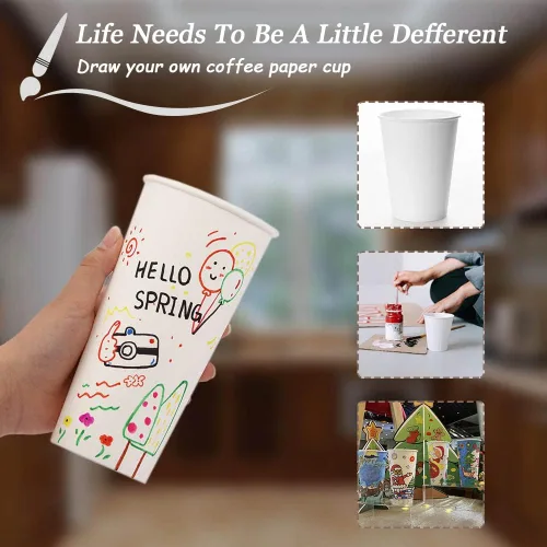 Vista 5 de Lamosi Paquete de 240 tazas de papel de 10 onzas, tazas de café desechables de 10 onzas, tazas para bebidas calientes/frías para agua, jugo o té