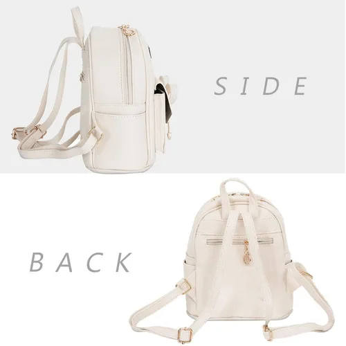 Vista 2 de Bonita mochila de piel con lazo para mujer