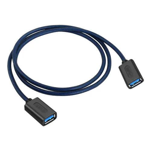 Vista 6 de ANDTOBO Cable de extensión USB 3.0 hembra a hembra, cable de acoplador USB 3.0 tipo A, azul marino, 3.3 pies