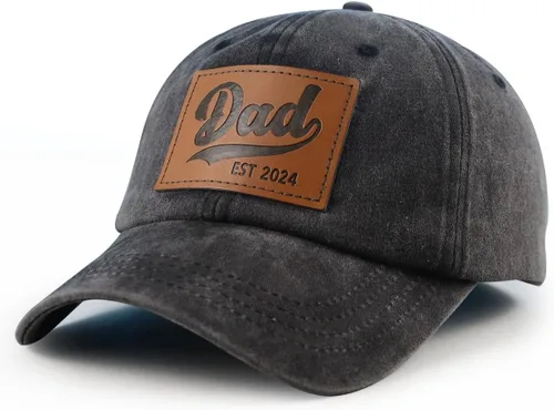 Vista 3 de Regalos para papá para hombres, Dad Est 2024 First Time Father Hat.3D bordado Adjustbale Daddy gorra de béisbol