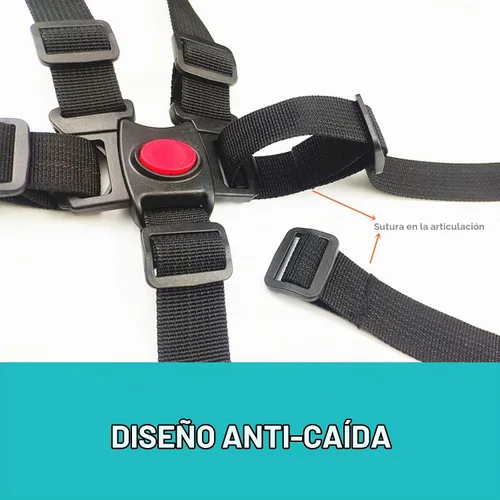Vista 7 de Cinturón de seguridad ajustable para bebé, arnés de seguridad de 5 puntos, cinturón de seguridad ajustable para silla alta y silla de paseo