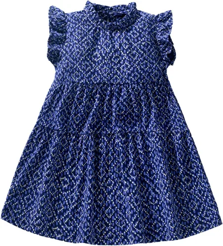 Vista 9 de Vestido para niñas pequeñas, de manga corta, casual, de algodón, básico, para jugar Conejito
