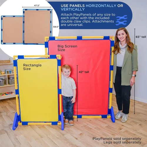 Vista 2 de Children's Factory Panel de Juego de Pantalla Grande, Divisor de Habitación para Niños, Pantalla de Privacidad para Aula, Almendra Water-Resistant