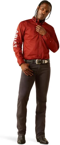 Vista 30 de Ariat Camisa de sarga con logotipo del equipo para hombre