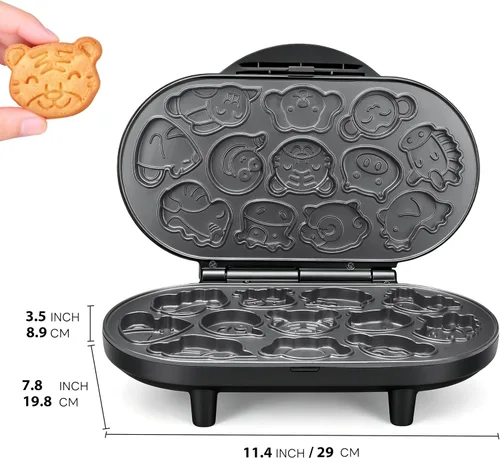 Vista 7 de SugarWhisk Animal Mini Waffle Maker for Kids, Mini Pancakes Maker Machine with 12 Different Animal Pancake Molds, Small Waffle Maker Iron, Excellent