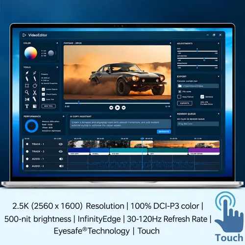 Vista 4 de Laptop Dell XPS con pantalla táctil de 13.4" y 2.5K, Core 5 320