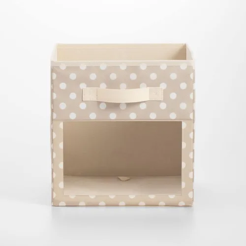 Vista 3 de mDesign Caja organizadora de tela para guardería/sala de juegos, organizador de armario, asa frontal/ventana para estanterías de muebles de cubo