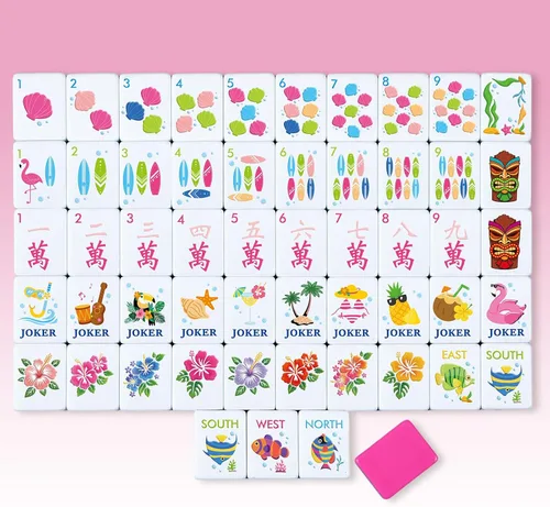 Vista 14 de Arrowbash 160 piezas American Mahjong Set 1.2 Inch Chinoiserie Azul