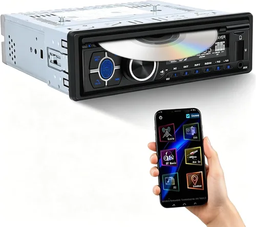 Vista 8 de SIXWIN Estéreo de Coche Single Din con Bluetooth 5.0 Llamadas Manos Libres Control de Voz Estéreo de Coche Radio FM de Coche Reproductor Mp3