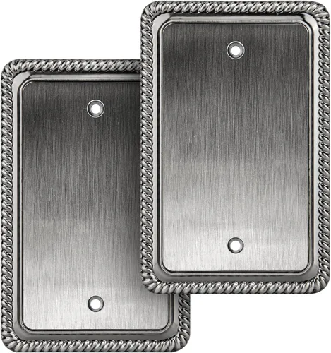 Vista 11 de Henne Bery Rope Edge - Placa decorativa de pared para interruptor (placa lisa, 2 unidades, bronce antiguo)