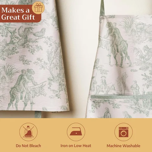Vista 709 de Maison d' Hermine Delantales para mujer con bolsillo, 100% algodón (27.50 x 31.50 pulgadas)