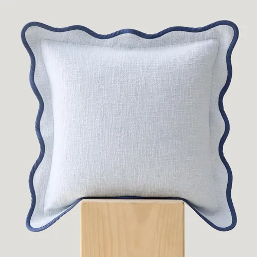Vista 13 de Fundas de almohada festoneadas de doble puntada, 100% algodón, juego de 2 fundas de almohada decorativas bohemias de 18 x 18 pulgadas, hechas