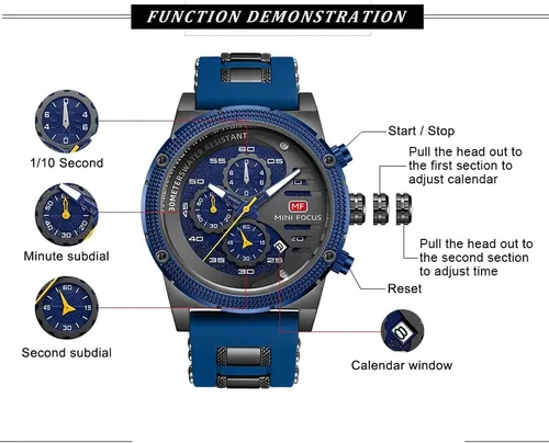 Vista 5 de AIMES Mens Watches for Men Casual Chronograph Waterproof Sport Military Watch Analog Quartz Movement Stylish Luxury Dress Wrist Watch Elegant Gift