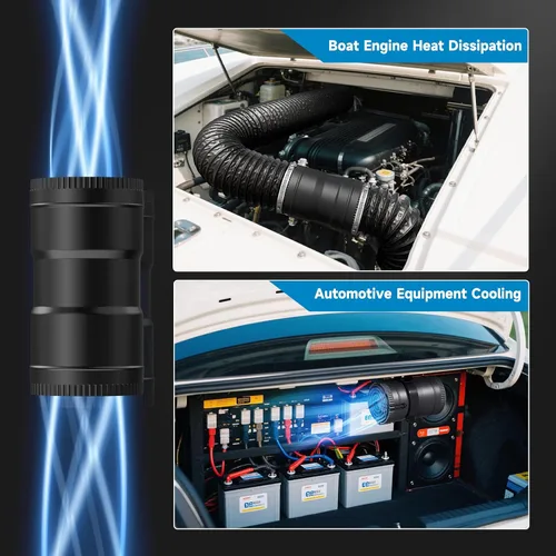 Vista 7 de Hon&Guan Ventilador soplador de barco de 3 pulgadas, ventilador de motor de soplador de barco en línea de 12 V, 10000 RPM, nuevo soplador de motor