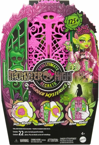Vista 6 de Set de muñeca y accesorios Monster High Skulltimate Secrets, Venus McFlytrap de Garden Mysteries con armario revelable y más de 19 sorpresas