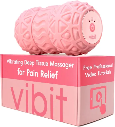 Vista 10 de Vibit - Masajeador vibratorio para fascitis plantar, alivio del dolor y ciática, rodillo de masaje portátil para pies y cuerpo, alivio del dolor